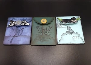 Lot Of 3 Junk Journal Mini Envelopes Hand Made/Decorated 3×2 & 1/2" Nature - Picture 1 of 12