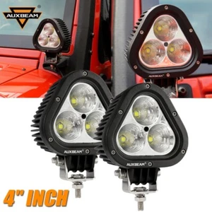 2x AUXBEAM 4" TRIANGLE LED Light Pods Driving Spot Fog Lamps for Jeep Offroad - Picture 1 of 12