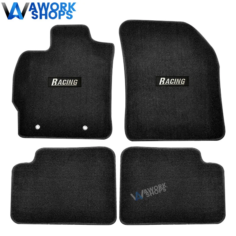 Fits 08-15 Scion xB 4Dr Black Floor Mats Carpets Nylon Front Rear w/ racing 4pcs - Image 1 of 1