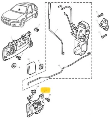 MG ROVER 200/25/MG ZR MANIGLIA INTERNA PORTA ANTERIORE SINISTRA OEM FVC101950 - Immagine 1 di 4