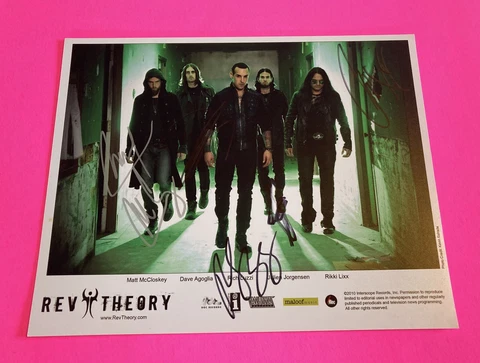 REV THEORY x5 ENTIRE BAND SIGNED AUTOGRAPHED 8X10  PHOTO Cover