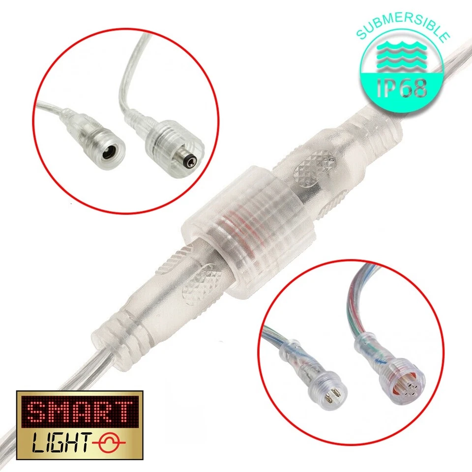 IP68 Waterproof 12v/24v DC Connector Cable Plug for LED Strip/CCTV Male/Female - Image 1 of 1