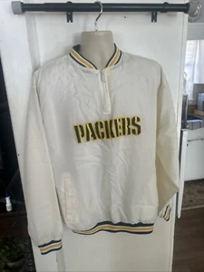 Vintage Green Bay Packers Reebok Jacket Coat Pullover 1/4 Zip Mens Size Medium - Picture 1 of 8