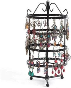4 Tiers Rotating Earring Spin Table 144 Holes Earring Organizer Jewelry Display - Picture 1 of 1
