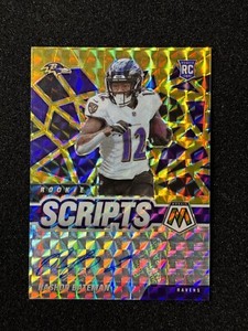 2022 Panini Mosaic Rashod Bateman Rookie Scripts Autograph Gold Prizm #/25 Auto