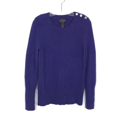 Suéter Fenn Wright Manson Púrpura Cachemira Manga Larga Botones al Hombro Talla Grande Foto 1 de 4