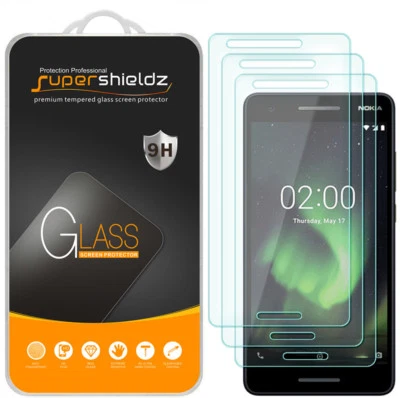 Protector de pantalla de vidrio templado 3X Supershieldz para Nokia 2 V / 2V / 2.1 Foto 1 de 4