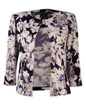 UPC 689886821024 product image for Jessica Howard Women's 3/4-Sleeves Floral Jersey Jacket 12, Eggplant | upcitemdb.com