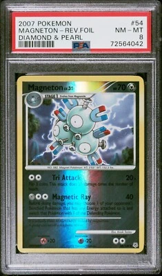 Pokemon Card Magneton 54/1130 Reverse Holo Diamond & Pearl PSA 8 NM-MT - Image 1 of 2