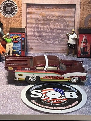 Pneus de borracha Johnny Lightning Jukebox Pro Stock Drag Maroon fundido 1:64 quase perfeito estado - Imagem 1 de 4