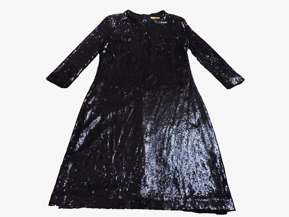 Vestido Tory Burch Elástico Lentejuelas Manga Larga Cremallera Trasera Cambio SEXY Negro Talla S Usado en Excelente Condición Foto 1 de 4