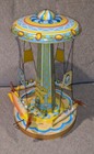 J.Chein Tin Toy Mechanical Ride-A- Rocket No. 400 Space Theme Amusement Park For Sale