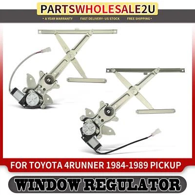 2x Regulador de ventana eléctrica delantero con conjunto de motor para Toyota 4Runner 1984-1989 Foto 1 de 4