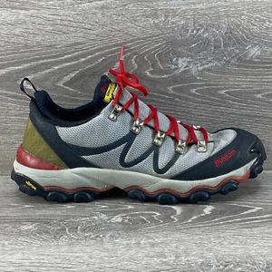 Dunham Mens 9 Hiking Trial Shoes Low Waffle Stomper Vibram Sole Gray Black Red - Picture 1 of 10