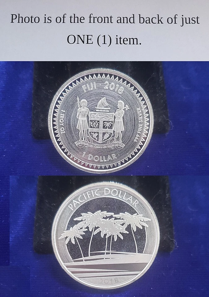 FIJI 1 Pacific Dollar 2018 1 Troy Oz .999 Fine Silver Round Coin 24754 - Image 1 of 1