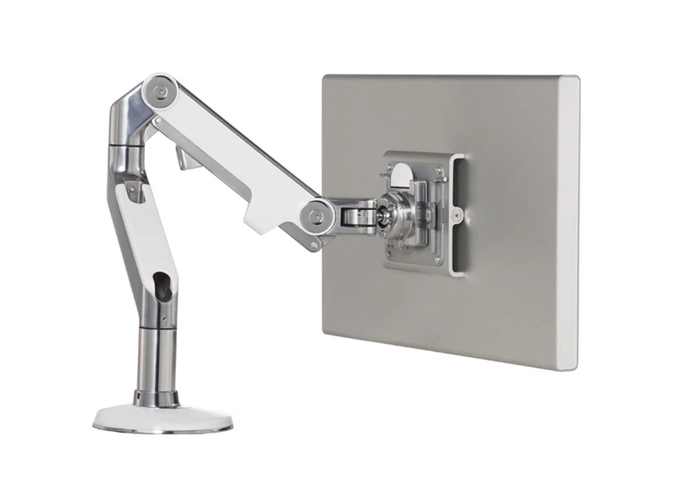 New Humanscale M8 Monitor Arm - Two Piece Clamp Mount, Aluminum with White Trim - Image 1 of 1