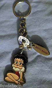 Betty Boop Key Chain "Betty Boop" Name Charm Red Dress w/fur collar - Picture 1 of 1