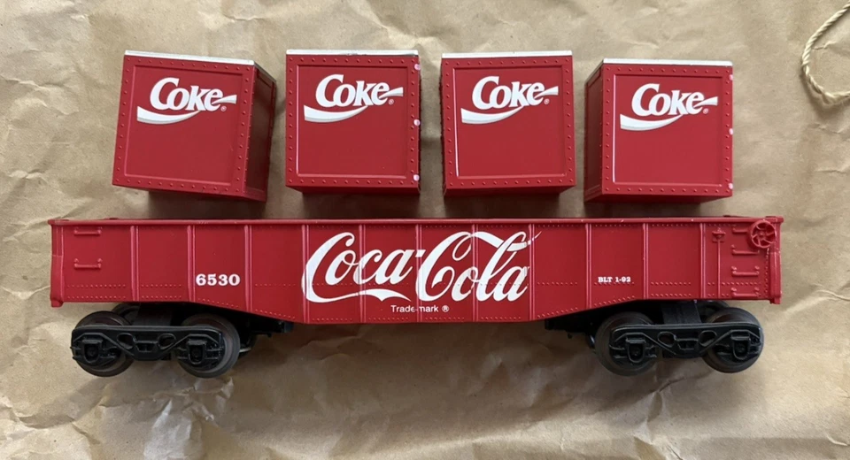 K-Line - 6530 Coca-Cola Gondola with 4 removeable COKE Crates  - 1992 - Image 1 of 1