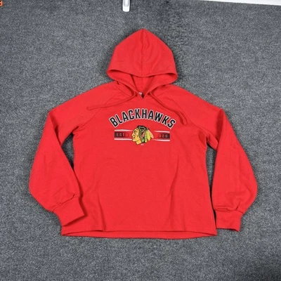 Chicago Blackhawks Hoodie Womens Large NHL Hockey Pullover Sweatshirt Fanatics - Image 1 of 4