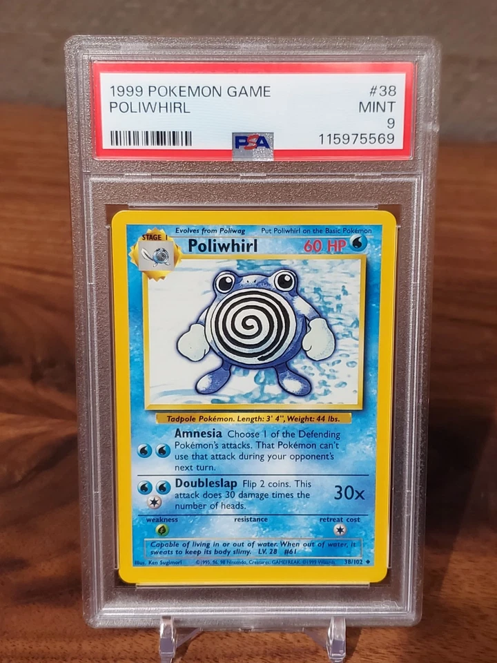 1999 Pokemon Game # 38 Poliwhirl PSA 9 MINT Base Set - Image 1 of 2
