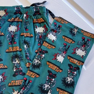 Pantalones para dormir My Hero Academia Velour XL unisex pijama parte inferior ropa de salón verde MHA Foto 1 de 4