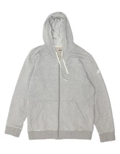 ADIDAS Mens Climalite Zip Hoodie Sweater Medium Grey Cotton BA05 - Picture 1 of 3