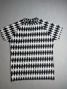 Vintage XL Elee Shirt Harlequin Diamond Rave Retro - Picture 1 of 6