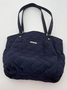 Vera Bradley Navy Quilted Shoulder Bag Purse Handbag Satchel Zipper Closure - Picture 1 of 9