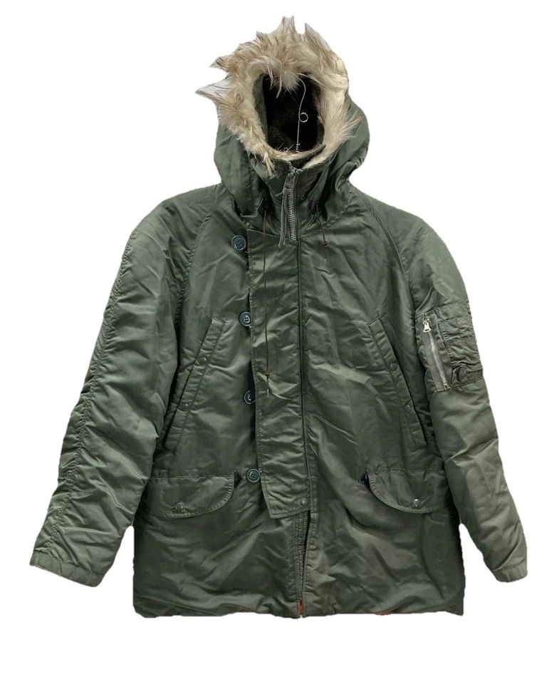 VTG 60s-70 USAF Type N-3B Flying Cold Weather Parka Jacket Men’s Med Fur Hood - Image 1 of 4