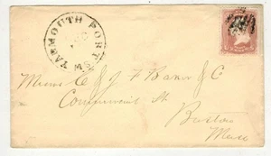 1850s ? MASSACHUSETTS YARMOUTH PORT MS BLACK HAND CANCEL - Picture 1 of 1