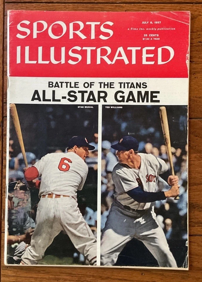 Stan Musial/Ted Williams SIN ETIQUETA - Sports Illustrated - 8 de julio de 1957 Foto 1 de 1