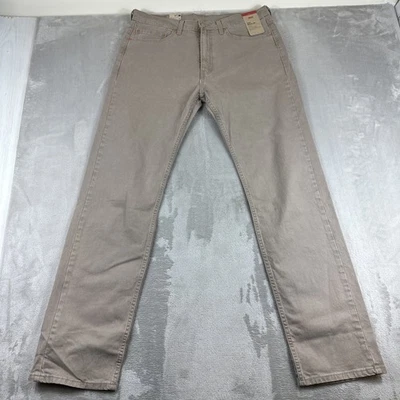 Levi's 505 Jeans Men's Size 36x34 Regular Fit Straight Leg Stretch Tan Denim - Image 1 of 4