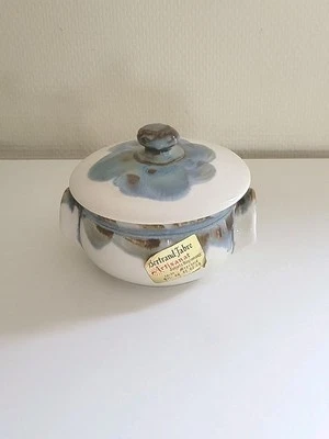 POT CÉRAMIQUE GRÈS NUAGES SIGNÉ RHODA  ART-DÉCO  - Photo 1/4