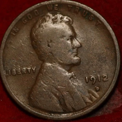1912-D Denver Mint Copper Lincoln Wheat Cent - Image 1 of 2