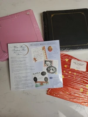 Álbum de recortes Creative Memories 7x7 rosa y negro con páginas con reglas blancas lote Foto 1 de 4