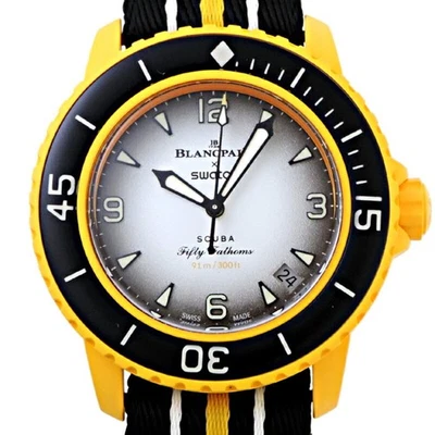 Reloj para hombre Swatch x Blancpain Fifty Fathoms Pacific Ocean SO35P100 Foto 1 de 4