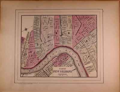 Mapa de la ciudad 1884 ~ Nueva Orleans, Louisiana - (12x15)-#25 Foto 1 de 2