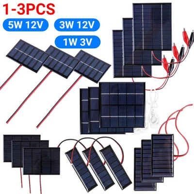 5W 12V 1W 3V Solar Panel Mini Polysilicon Solar Cell with Cable Mini Solar Panel - Bild 1 von 4