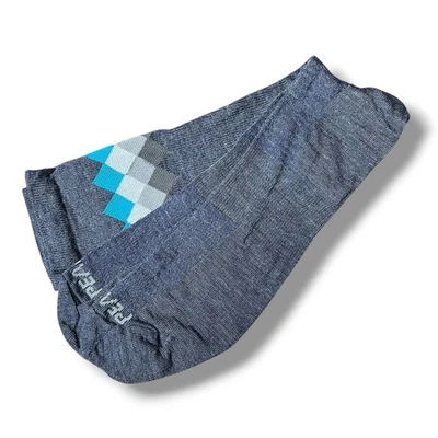 Pearl Izumi Merino Wool Thermal Socks Mid Calf Blue Gray Diamonds Size M