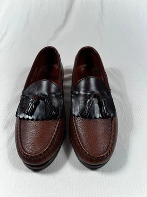 ALLEN EDMONDS "NASHUA" GRANULADO MARRÓN BORLA LOFERS TALLA 8-E! ¡ENVÍO GRATUITO! Foto 1 de 4