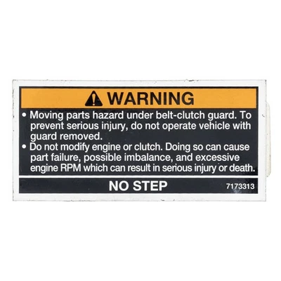 Polaris 7173313 No Step Clutch Cover Warning Decal Sawtooth Phoenix Limited 200 Foto 1 de 4