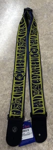 Tracolla chitarra D'addario Grateful Dead Dancing Bears blu navy e gialla nuova - Foto 1 di 4