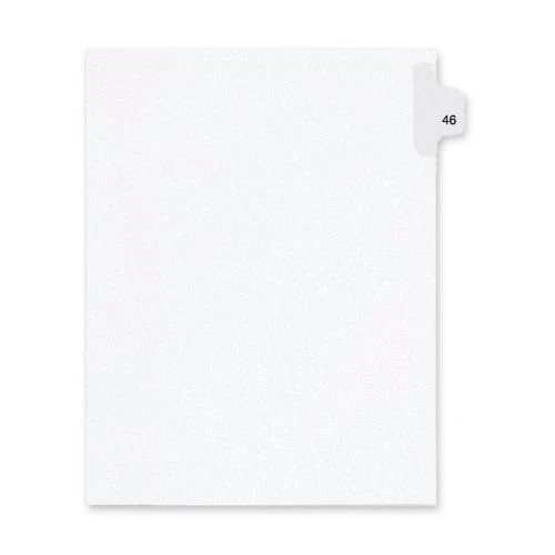 # 46 Paquete de 25 divisores de índice de exhibición legal pestaña 1/25 corte 11X8" número "46" Foto 1 de 1