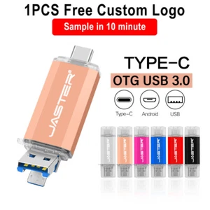 3 in 1 OTG Free Logo USB 3.0 Flash Drive Real Capacity for Android Pen Drive 64G - Picture 1 of 18
