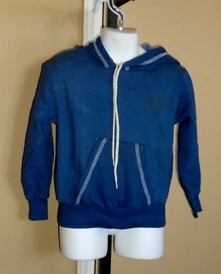 Child's VTG 1970s Med Blue Hoodie w/ Pouch & Drawstring Hood Sz 6 NOS - Image 1 of 4
