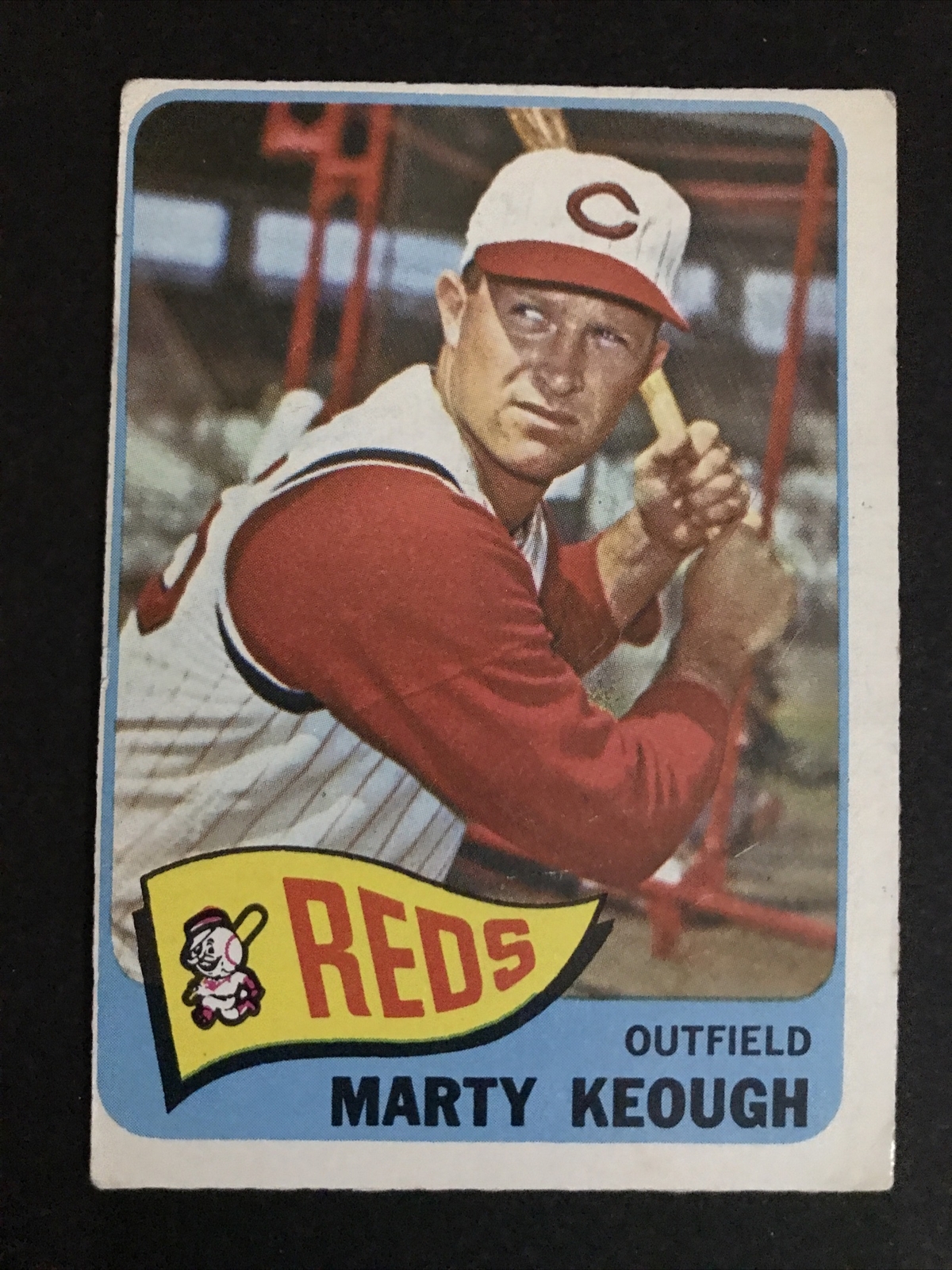 1965 OPC #263 Marty Keough 2, Cincinnati Reds, no crs, Canada Topps O-Pee-Chee