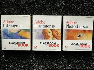 Lotto di 3 libri: Adobe Illustrator 10, Adobe Photoshop 6.0, Adobe InDesign 2.0  - Foto 1 di 6
