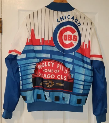 Винтажная мужская куртка 80-х Chalk Line WRIGLEY FIELD Chicago Cubs размер L сделано в США - Изображение 1 из 4