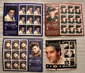 Elvis Presley 4 Mint Stamp Sheets Sierra Leone Antigua & Barbuda Guyana Liberia - Picture 1 of 1