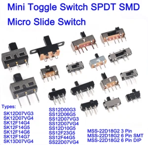 Mini Toggle Switch SPDT SMD Micro Slide Switch 2/3 Position 3/5/6 Pin SK SS MSS - Picture 1 of 22